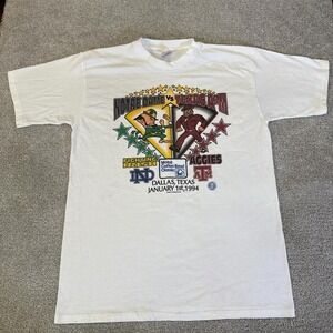 Vintage 1994 Notre Dame vs Texas A&M Cotton Bowl T-Shirt XL USA